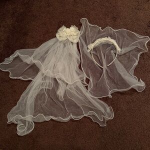 Sets of Girl’s Elegant White Bridal Veil with Headband